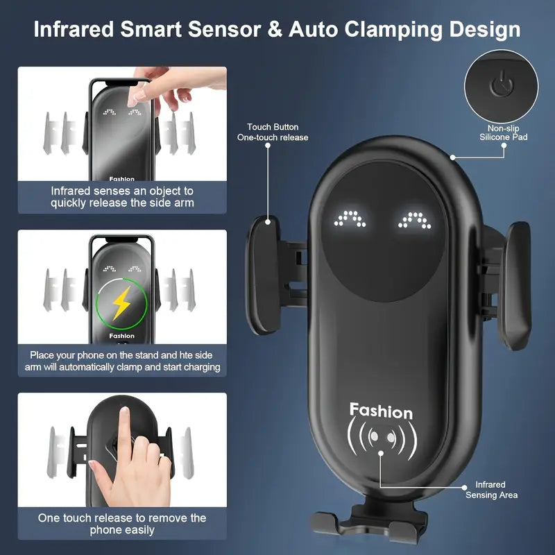 Wireless car phone holder charger