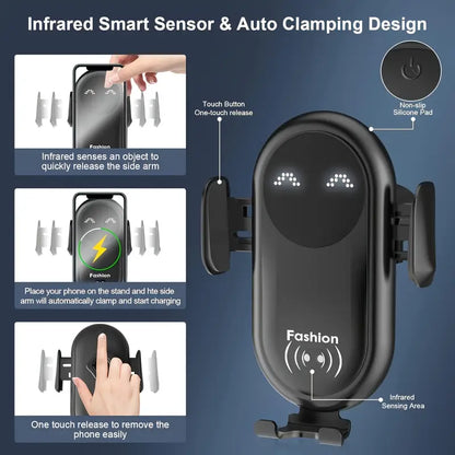 Wireless car phone holder charger